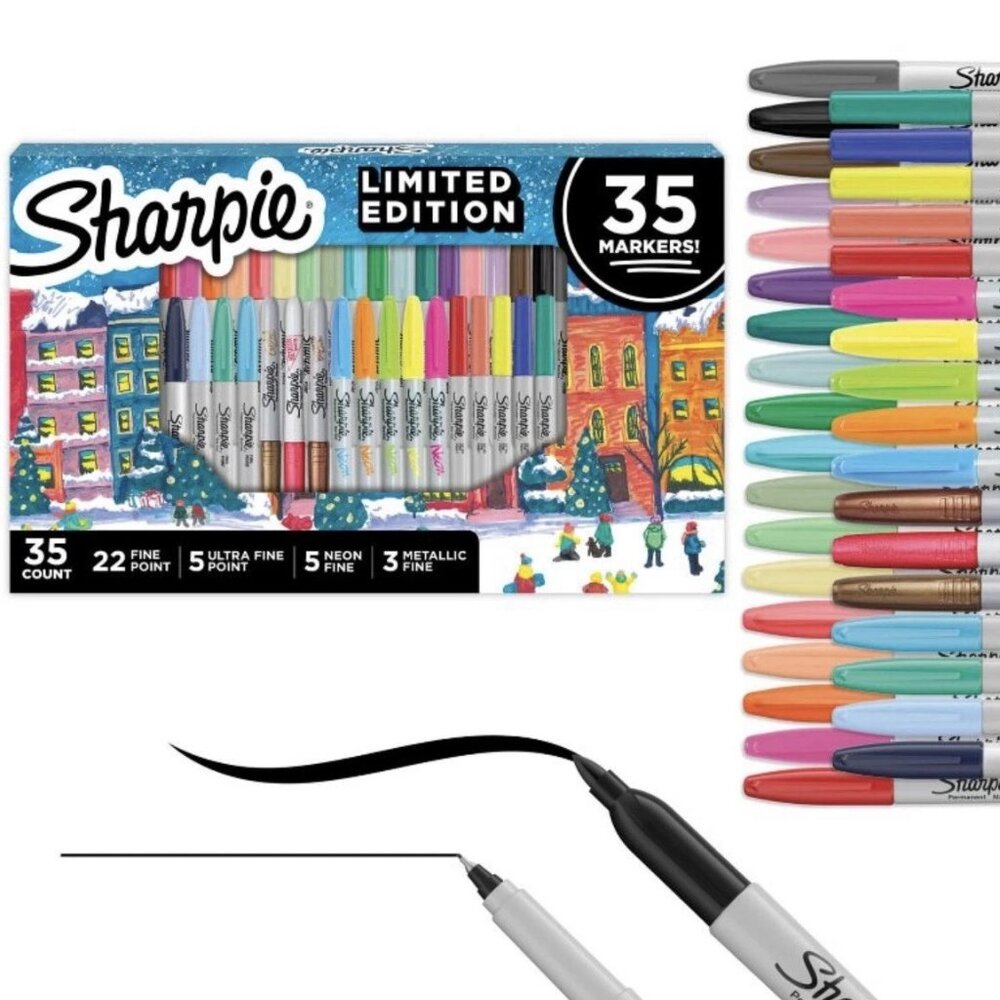 Sharpie 35 Pack LIMITED EDITION Metallic & Neon Colors - Permanent Markers - NIB